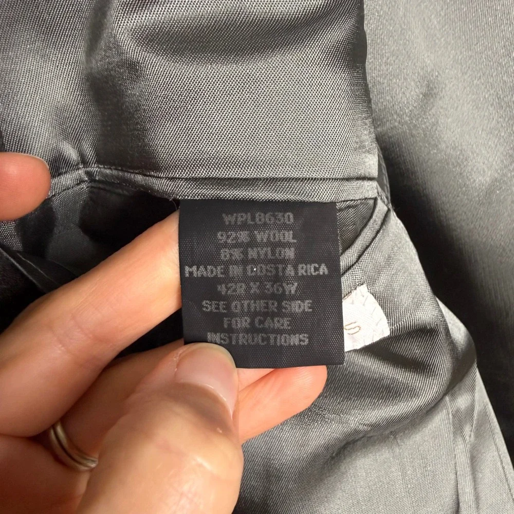 Perry Ellis‎ Mens Charcoal Gray Wool Blend 4-Button Blazer Sport Coat 42R